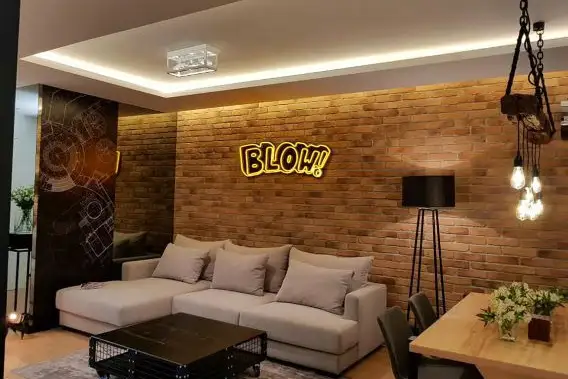 Elkamino Dom project - brick kitchen